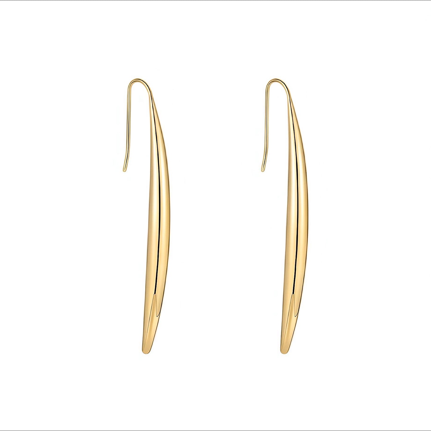 Cultivate Your Style: Gold Bean Sprout Drop Earrings - Adorable Fashion Accessory