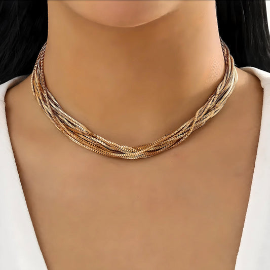 Unleash Your Edge: Multilayer Charm Thin Chain Choker Necklace - The Ultimate Punk Party Wedding Statement