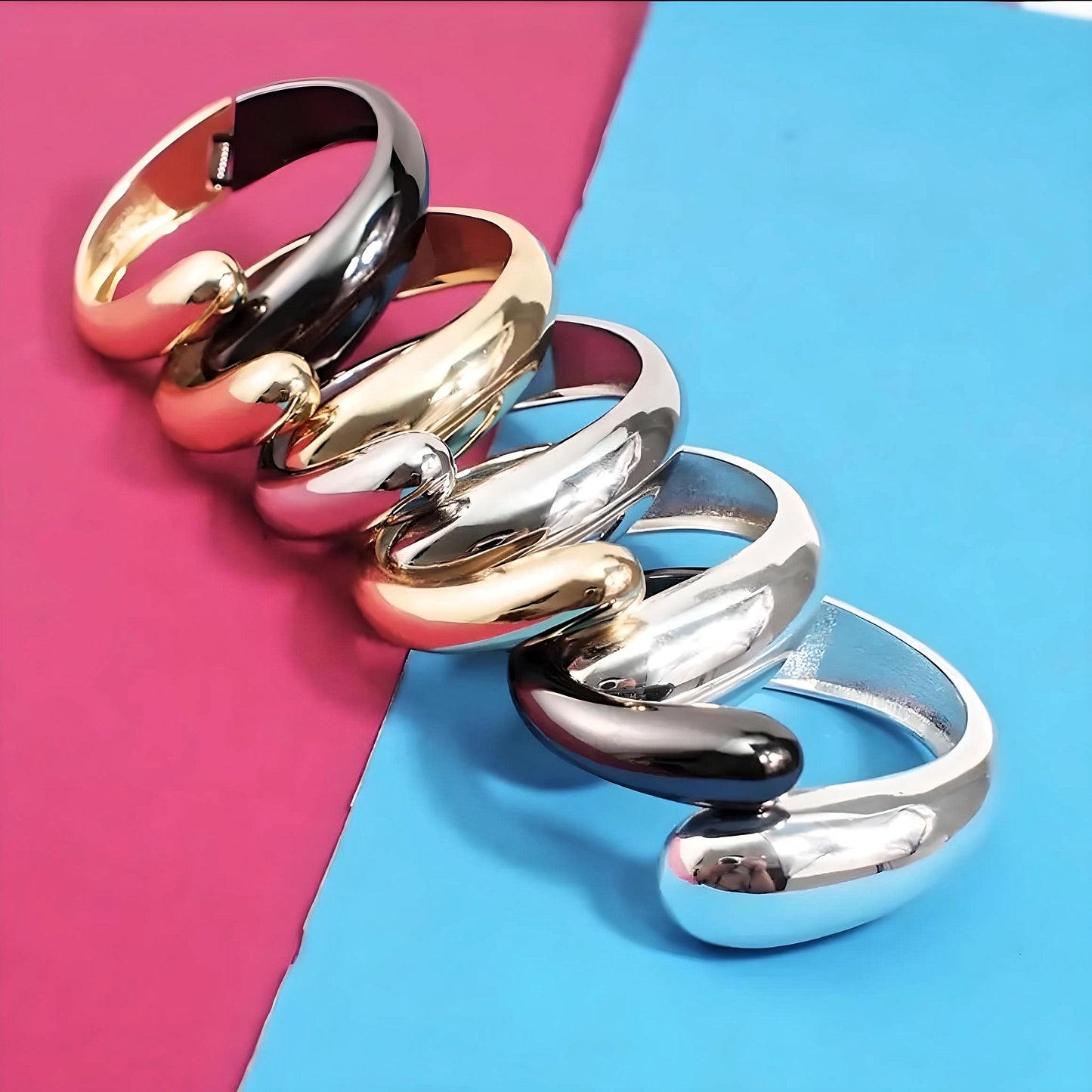 Embrace Your Uniqueness: Premium Quirky Bangle Bracelet - Make a Statement with Alloy Cuff Opening Rough Bangles