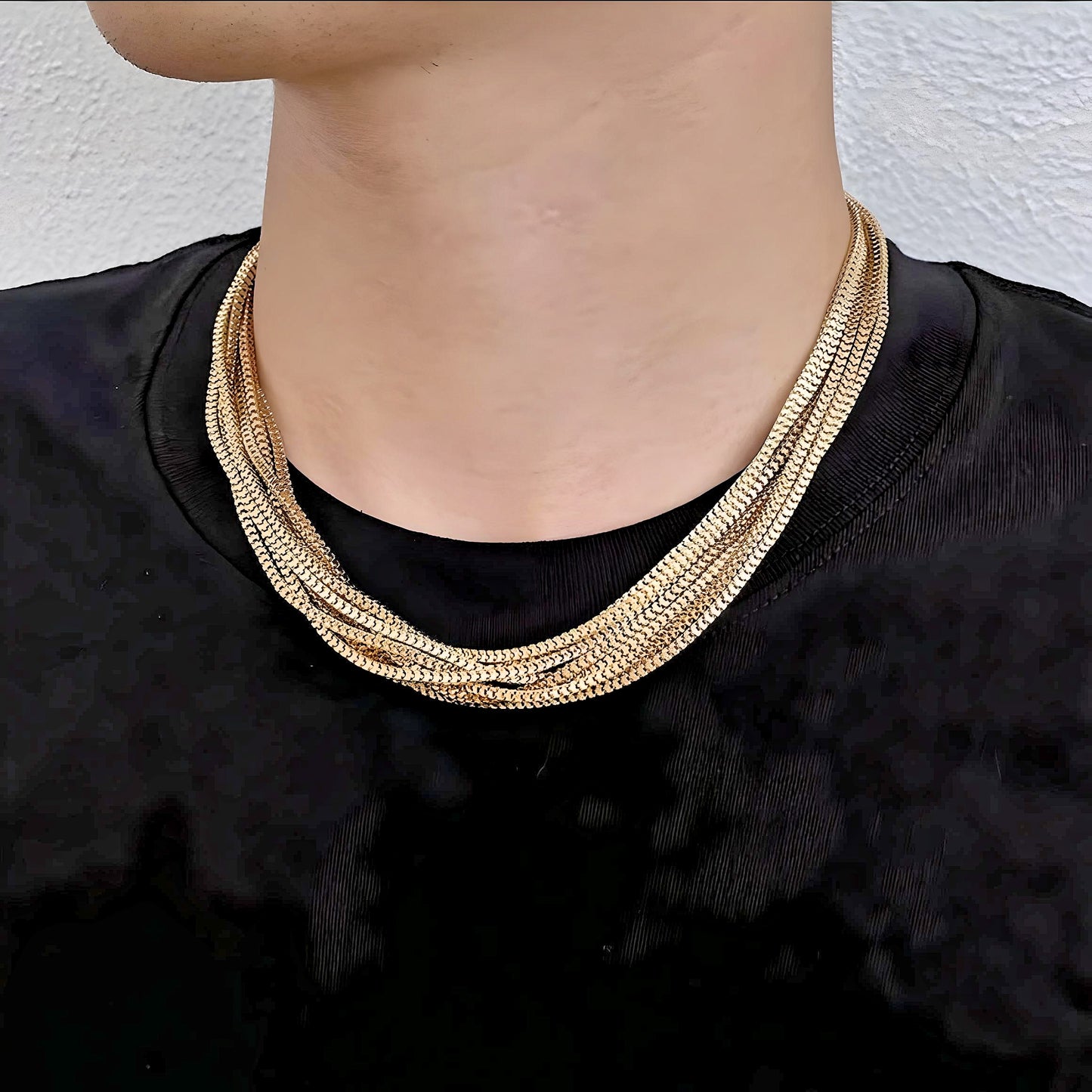 Unleash Your Edge: Multilayer Charm Thin Chain Choker Necklace - The Ultimate Punk Party Wedding Statement